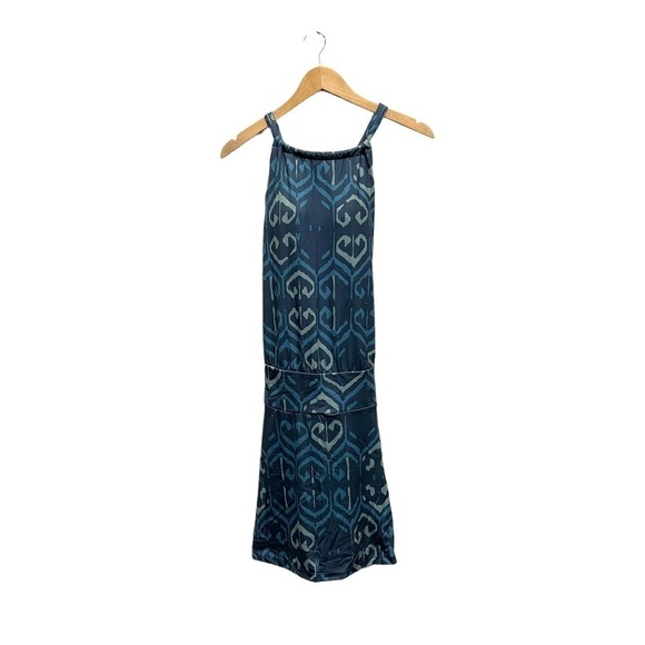 PrAna Avore Dress‎ Patterned Halter Cross Back Blue - Picture 3 of 7